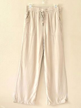 Thread & Supply Beige Solana Linen Blend Wide Leg Pants - Size Medium